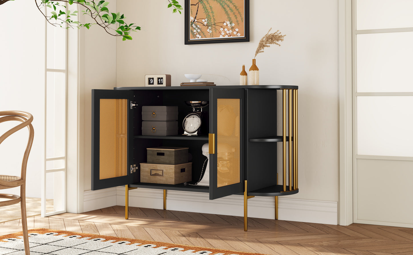Amari 2- Rattan Door - Black