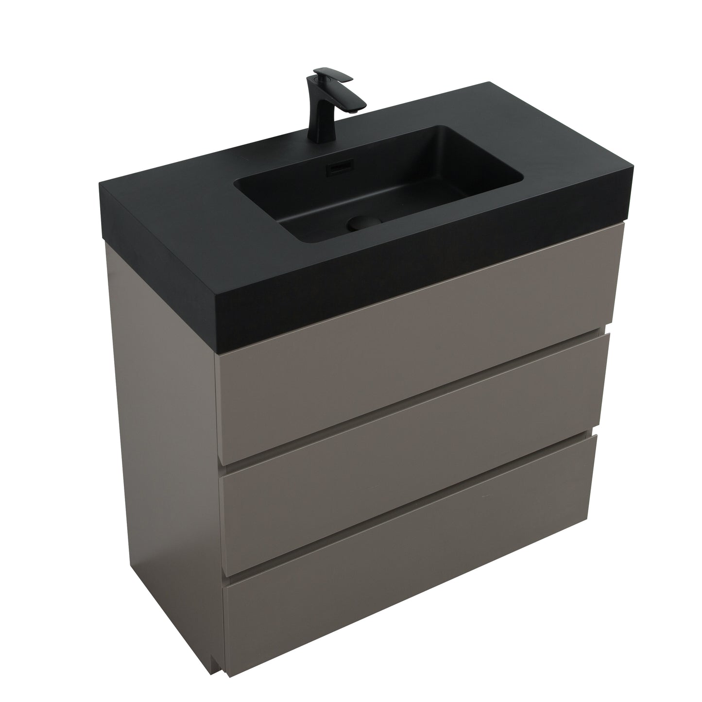 Kito 36" Bathroom Vanity with Sink without Drain and Faucet - Gray