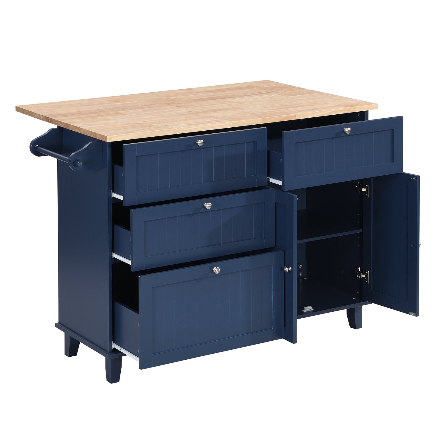 TOPMAX Kitchen Island Set with 2 Seatings - Blue