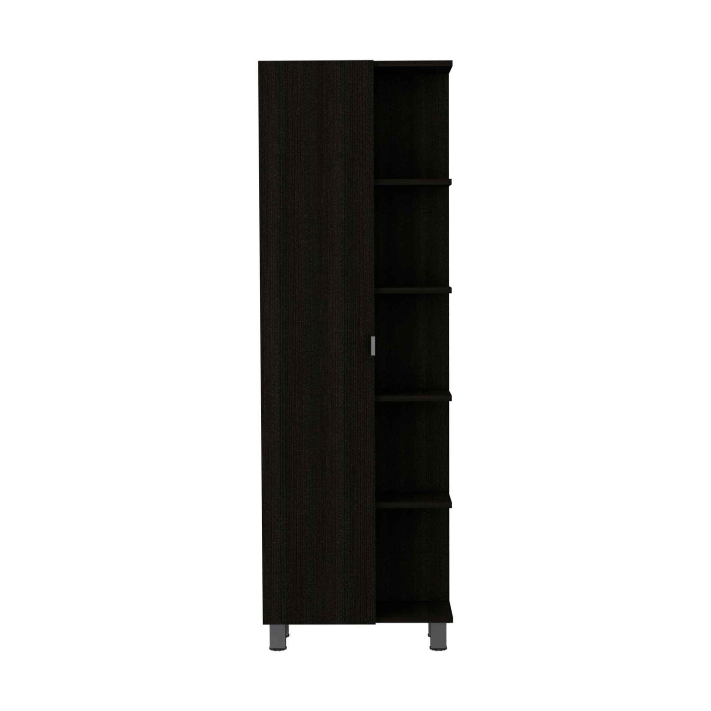 Portland 5-Shelf Tall Cabinet - Black