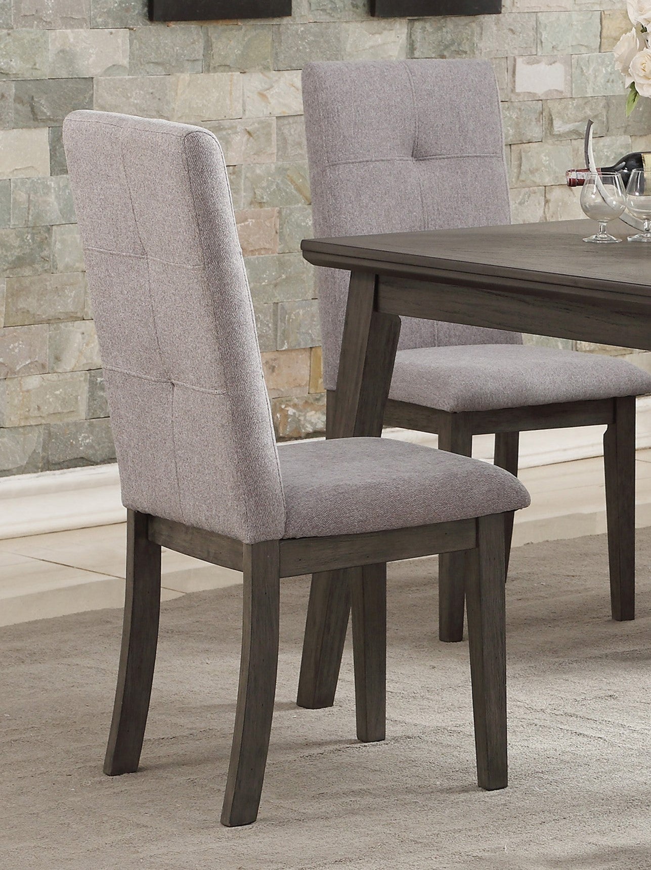 Harun Wooden Dining Chair (Set of 2) - Gray