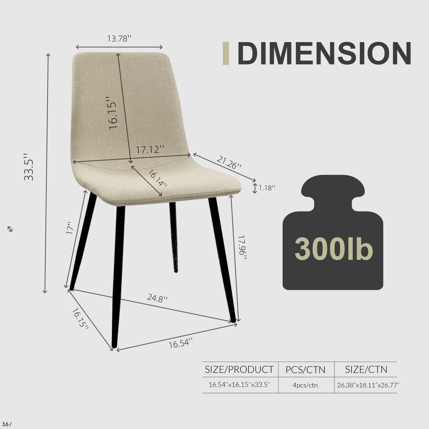 Ona Suedette Dining Chairs with Black Metal Leg (Set of 2) - Beige