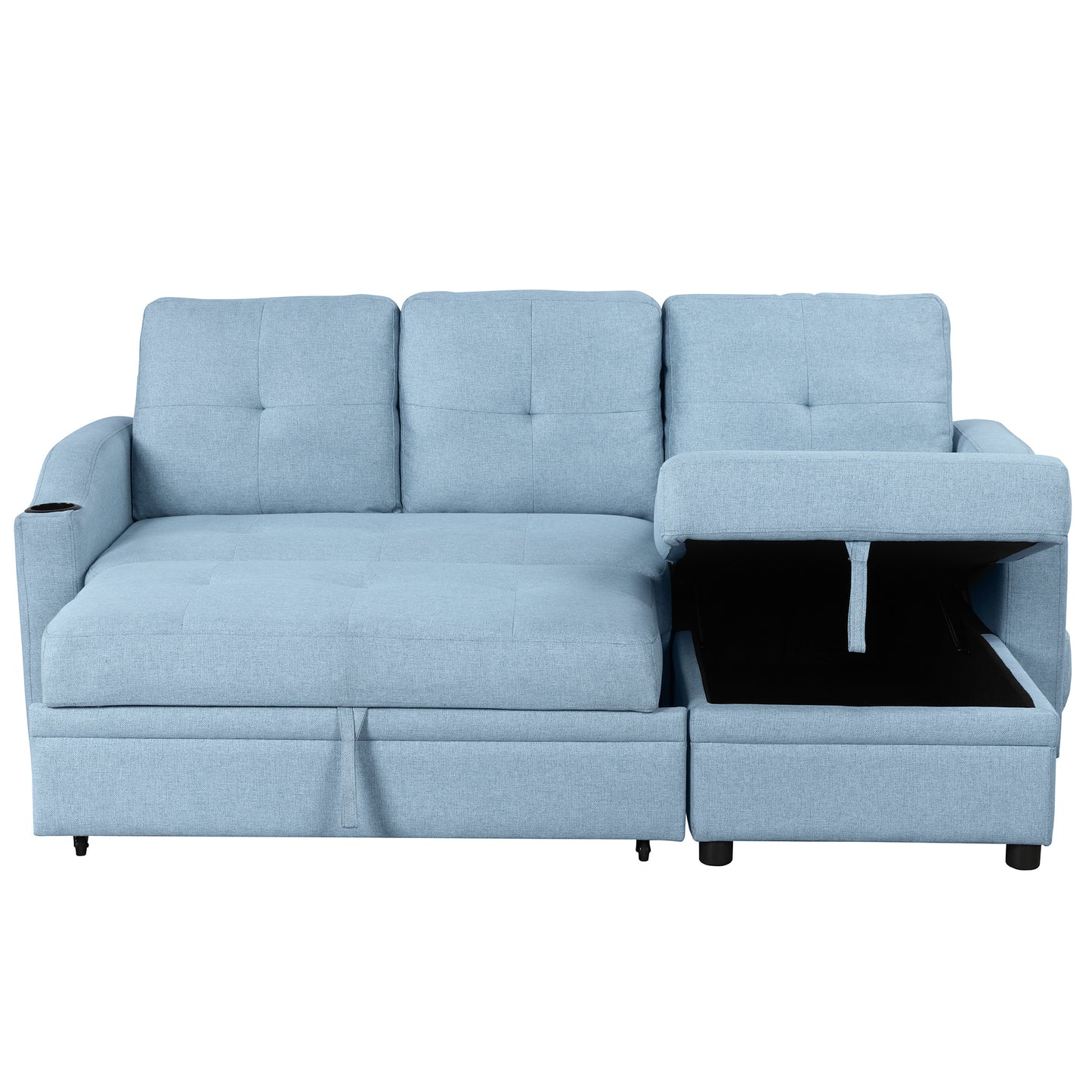 Oris Padded Pull Out Sofa Bed - Blue