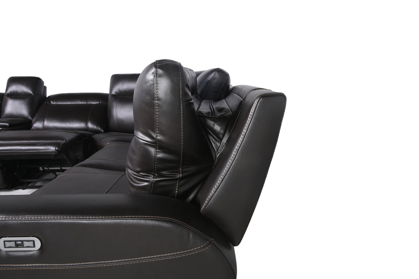 Anthony Dual Power Leather Sectional Sofa