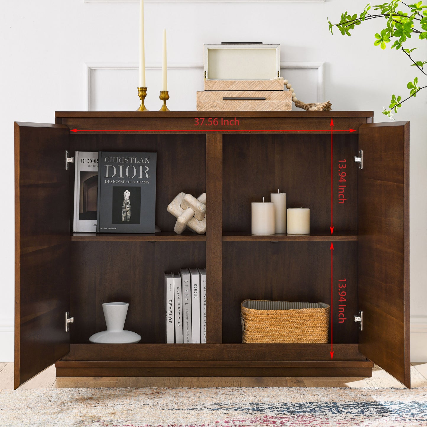 Marion Storage Wooden Cabinet - Walnut