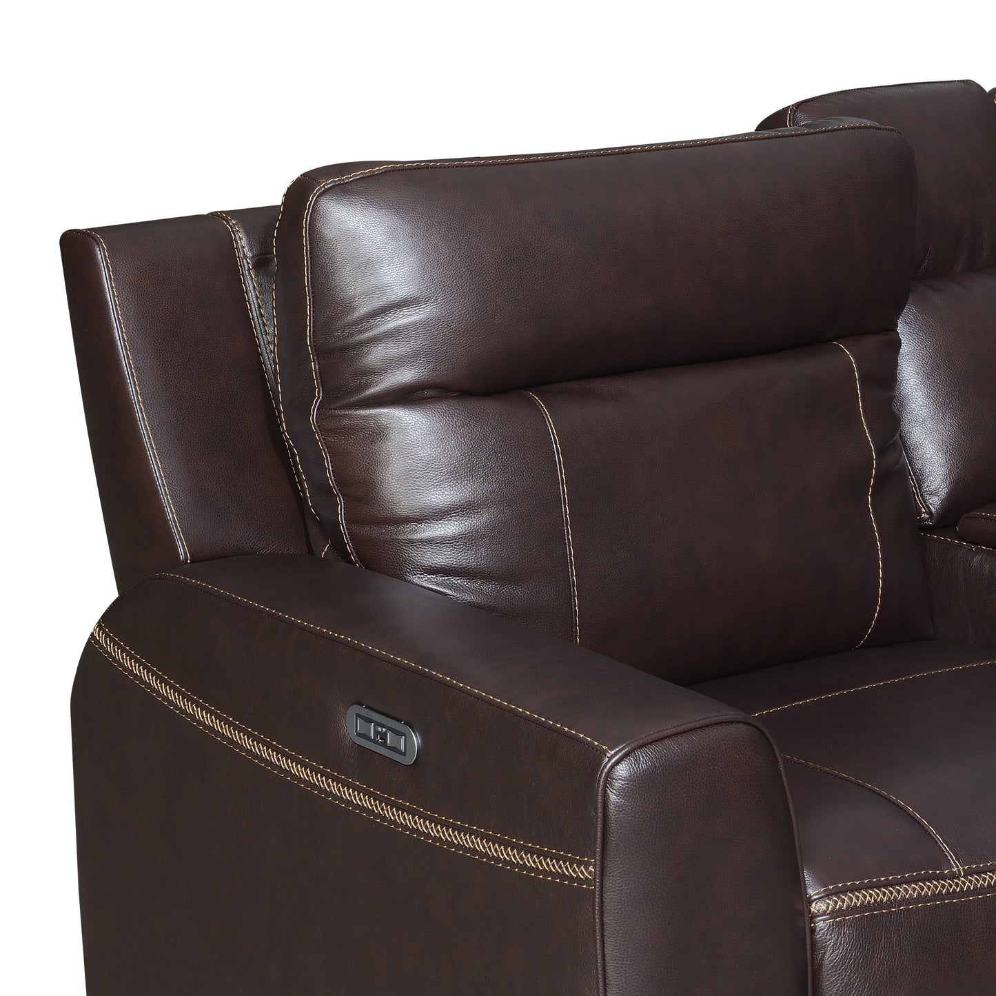 Anthony Dual Power Leather Sectional Sofa