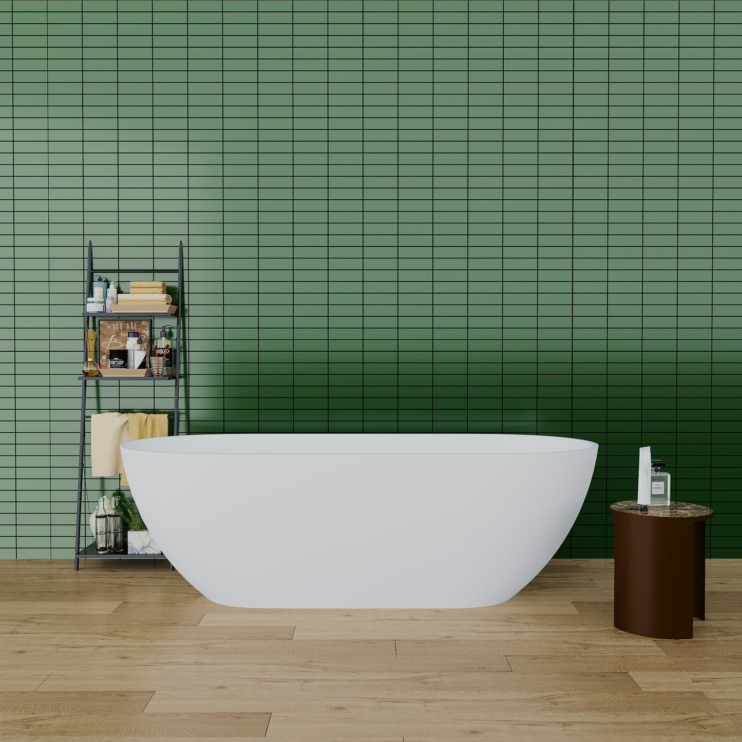 Era 69" Solid Surface Freestanding Bathtub - White