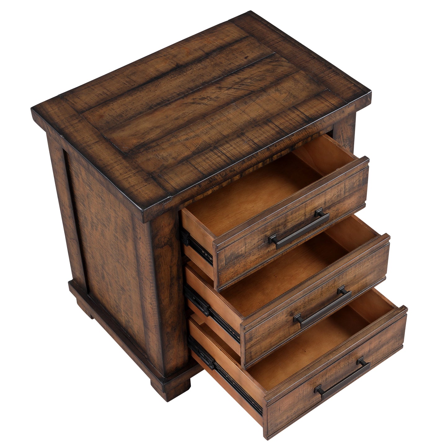 Naya Rustic Solid Wood Framhouse Nightstand - Natural