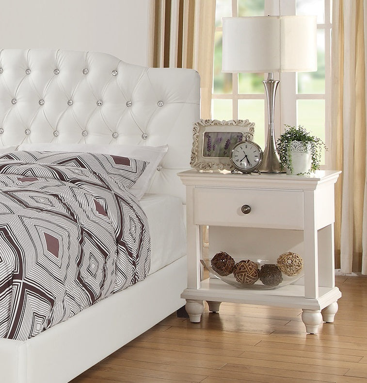 Mido Wooden Nightstand - White