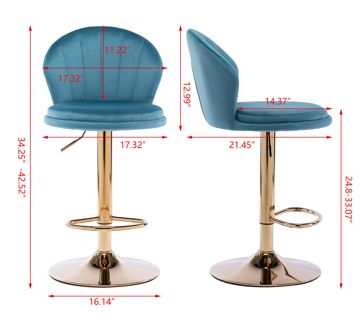 Triumph Bar Stools - Baby Blue Set of 2
