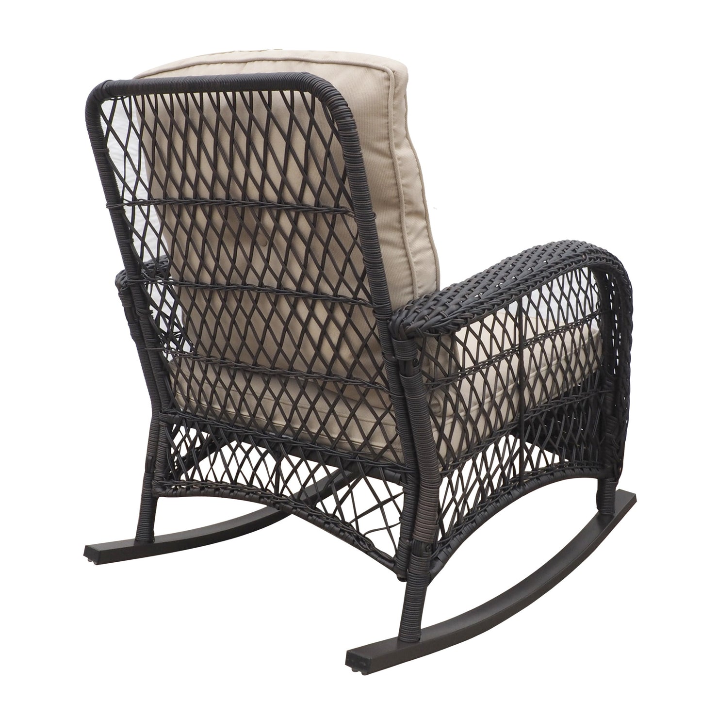 Duke Outdoor Rattan Rocker Chair - Dark Brown