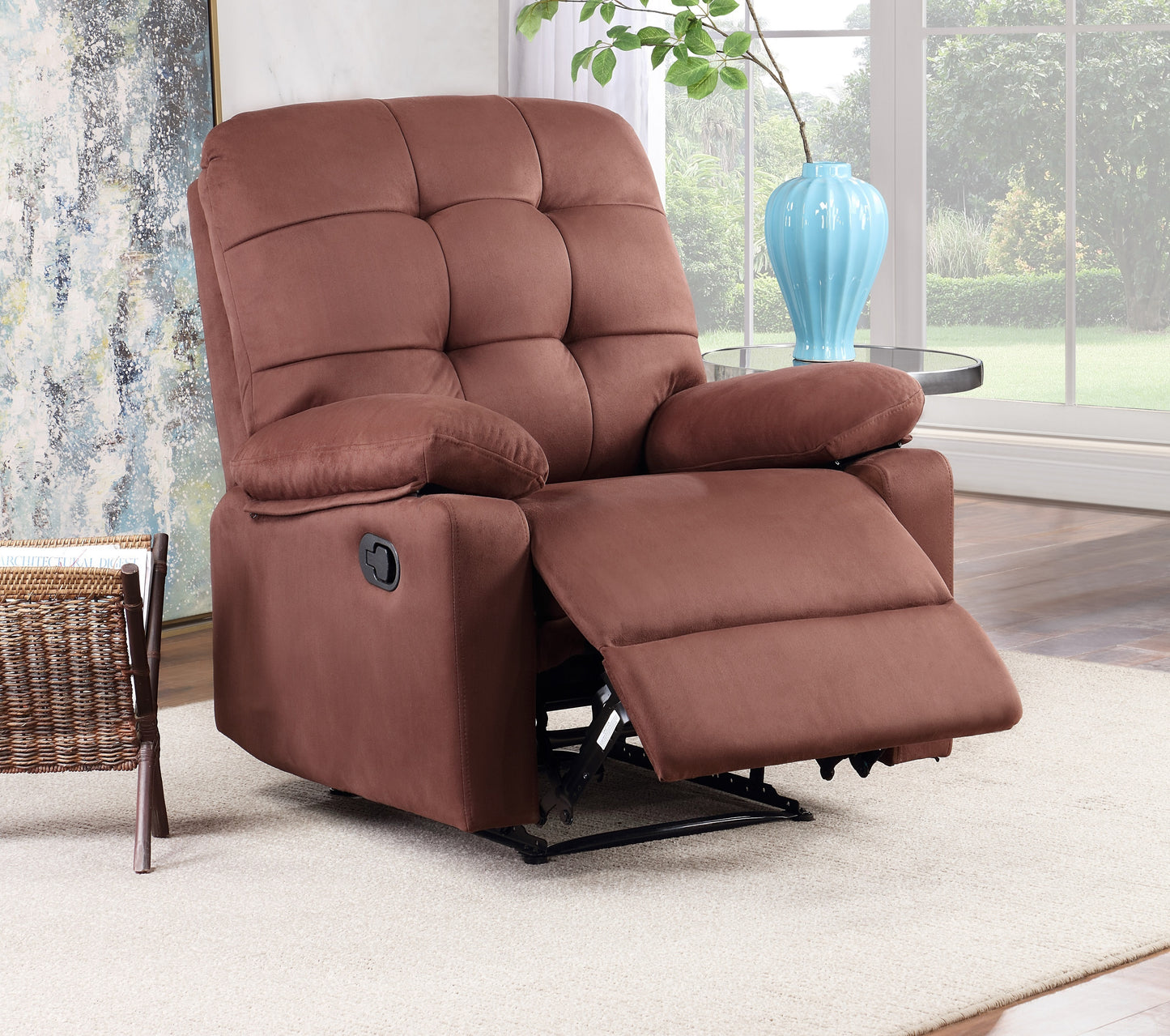 Debi Plush Microfiber Motion Recliner Chair - Chocolate