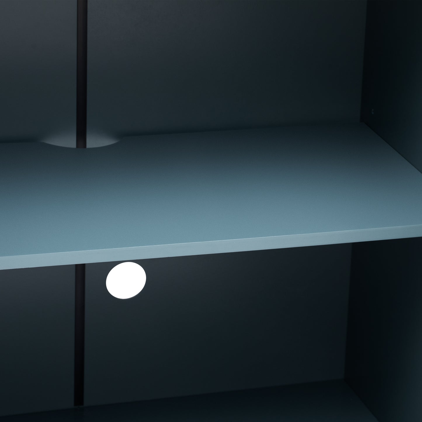 Lyons 4 Wavy Doors Ample Storage Space Sideboar - Teal