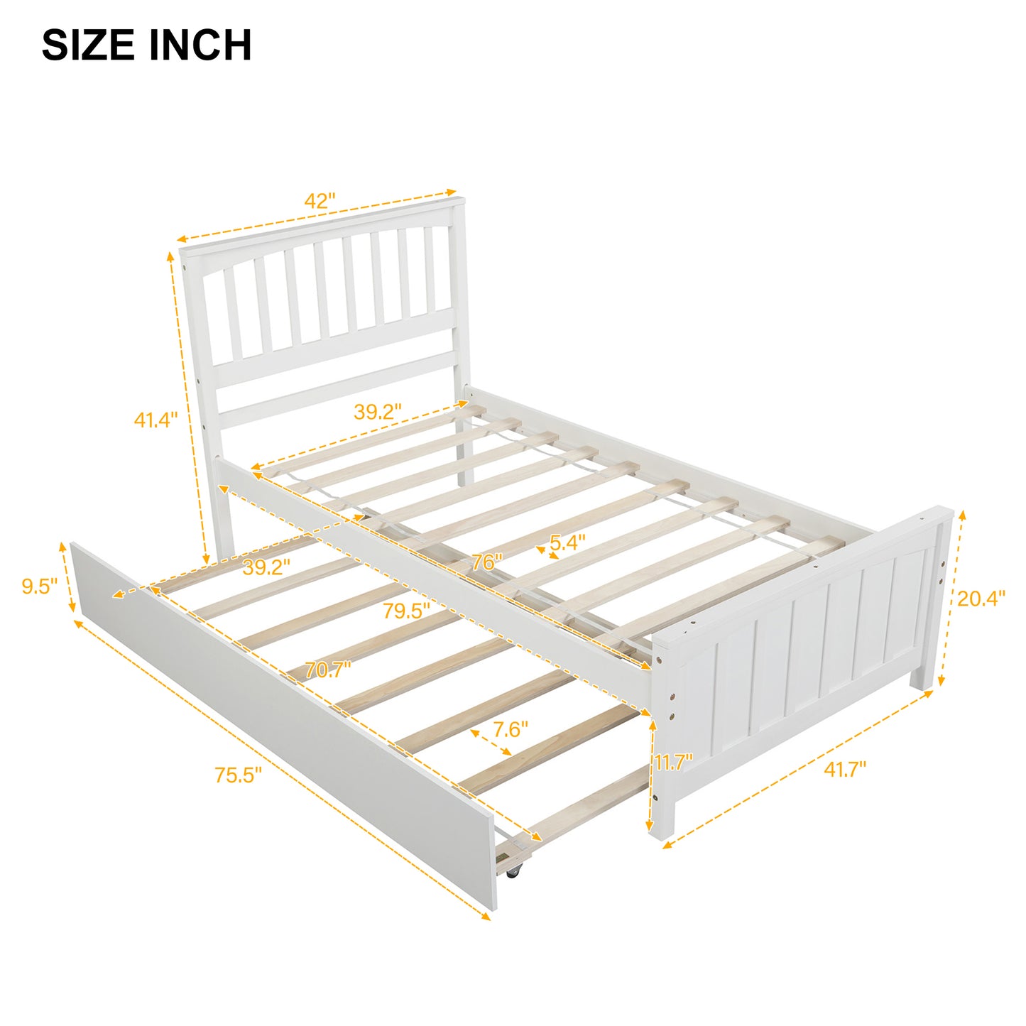 Dreamscape Twin Trundle Bed, Snow White