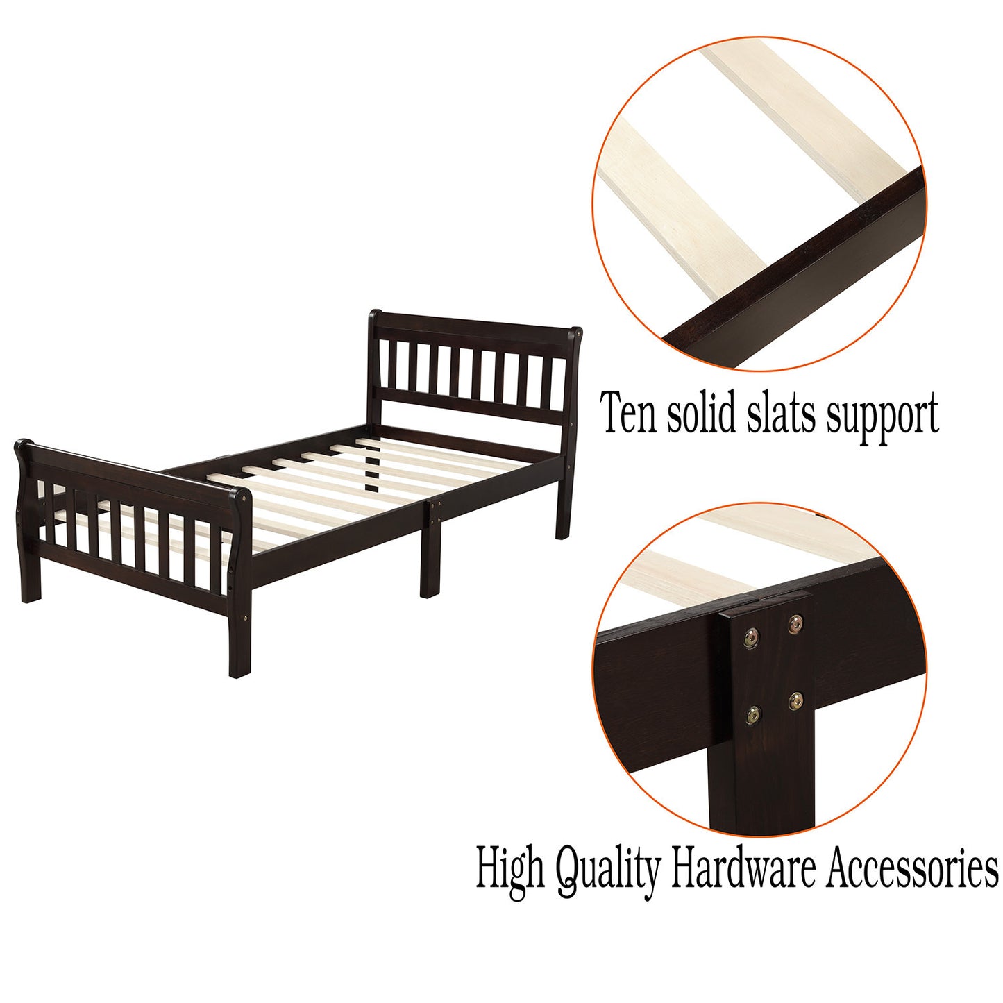 EcoDream Twin Wood Platform Bed