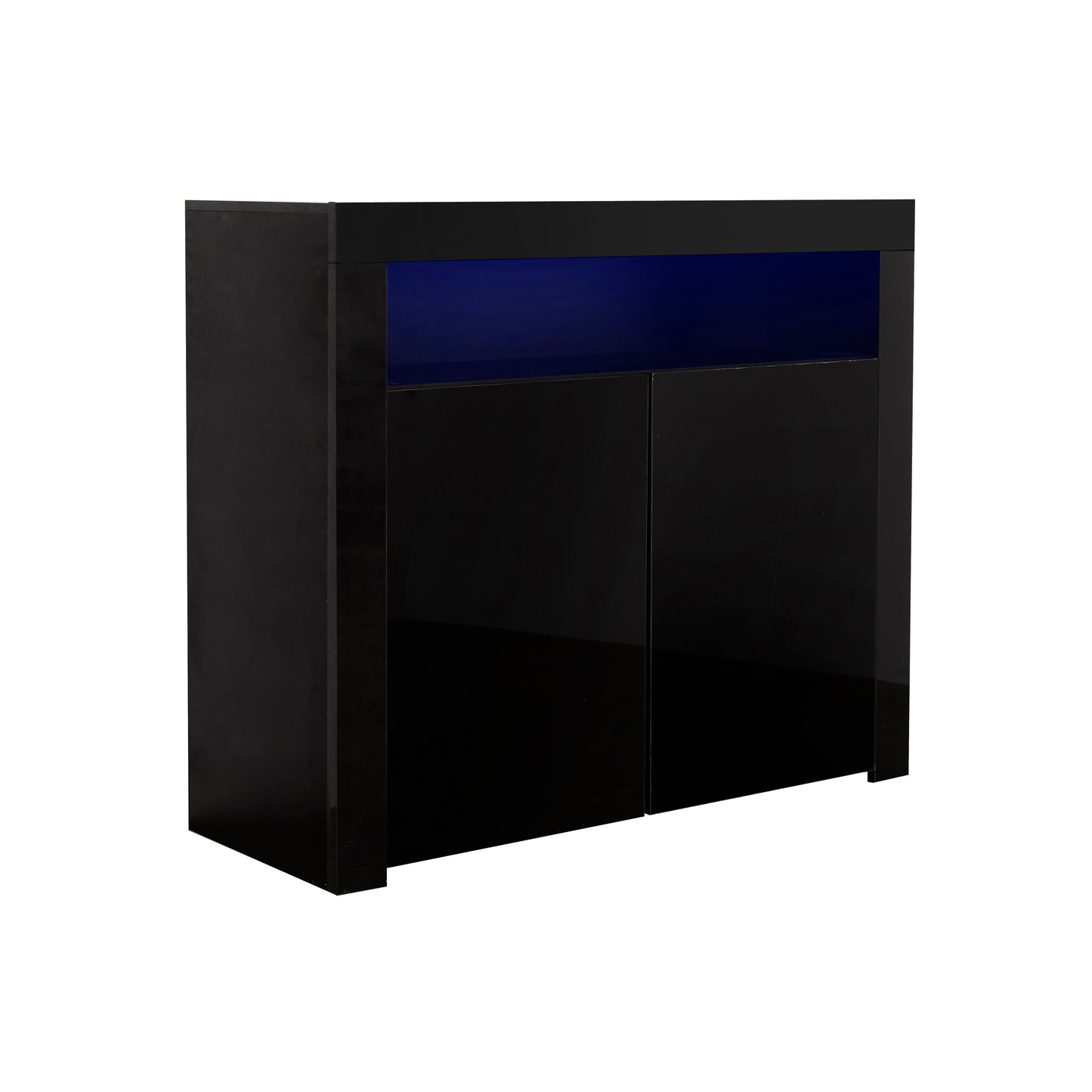 Glossy Glow Sideboard: Modern Storage Cabinet with LED Light