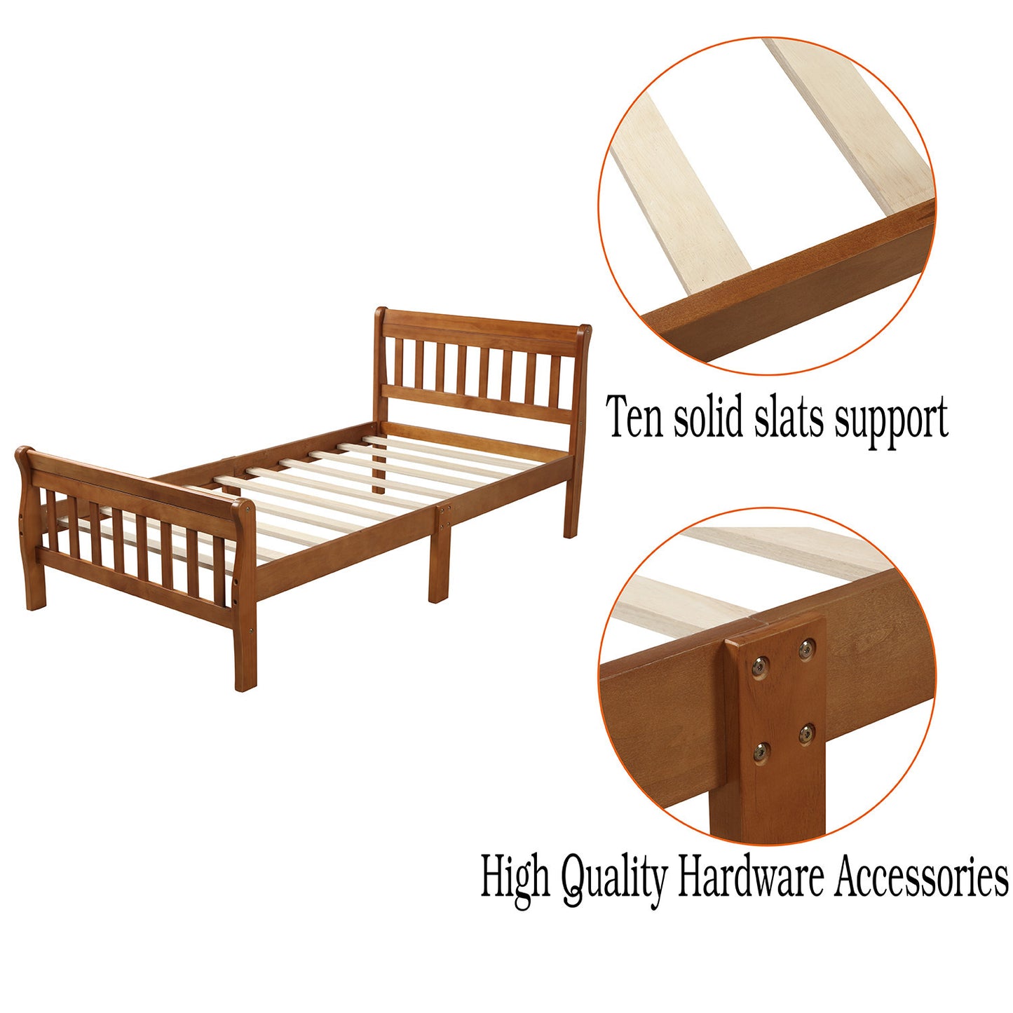 EcoDream Twin Wood Platform Bed