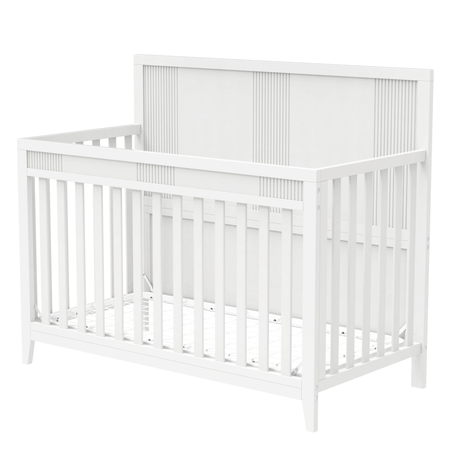 Clean Line Baby Crib Pine Solid Wood Non-Toxic - White