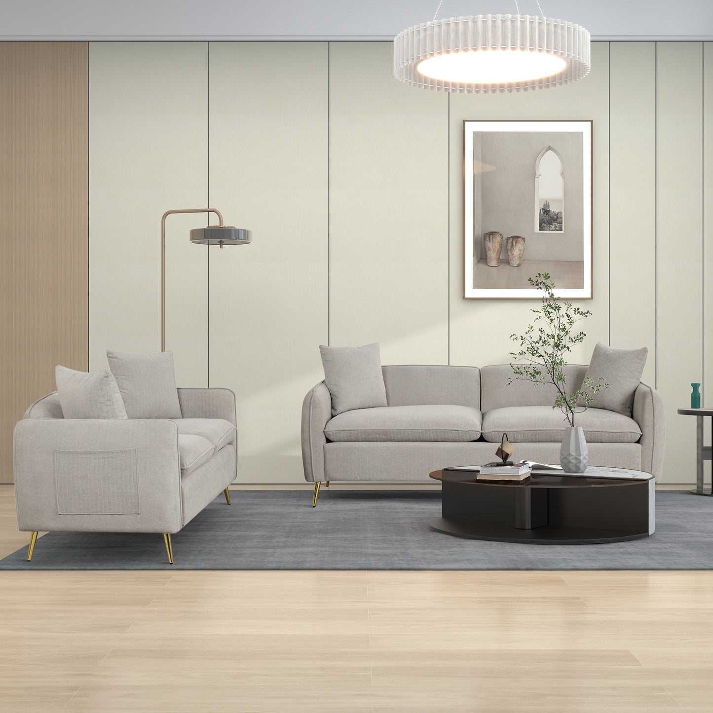 Elegant Comfort Velvet Sofa Set