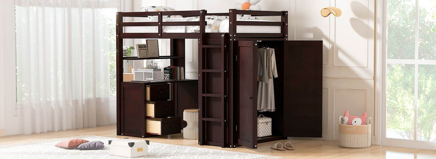 Espresso Haven Loft Bed