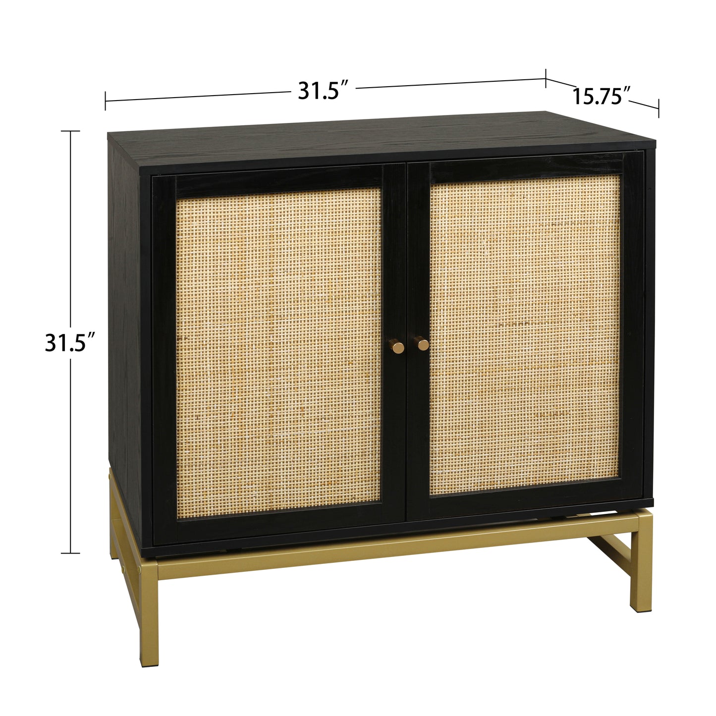 Rattan Black Frame Cabinet