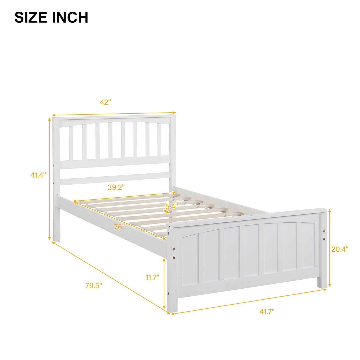 White Dreamwood Twin Platform Bed