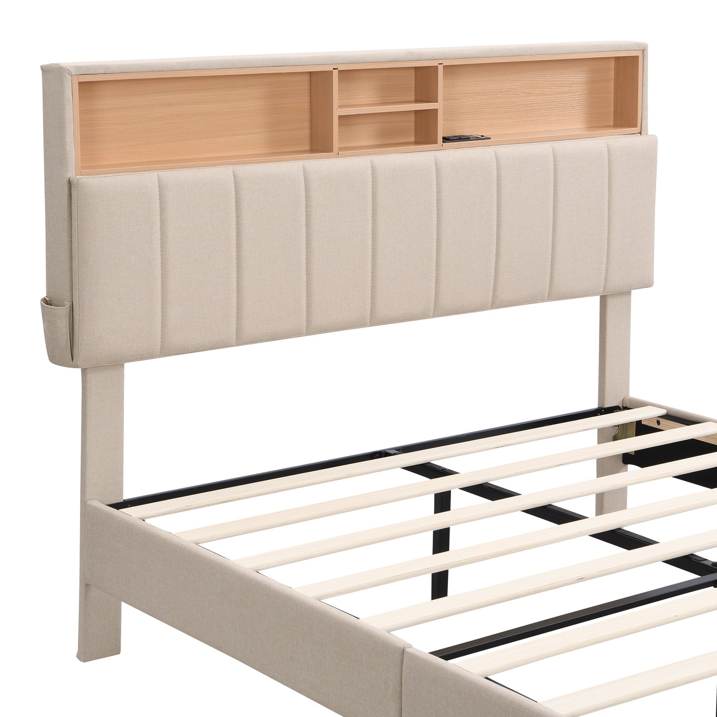 Alvin Full Size Platform Bed Frame - Beige