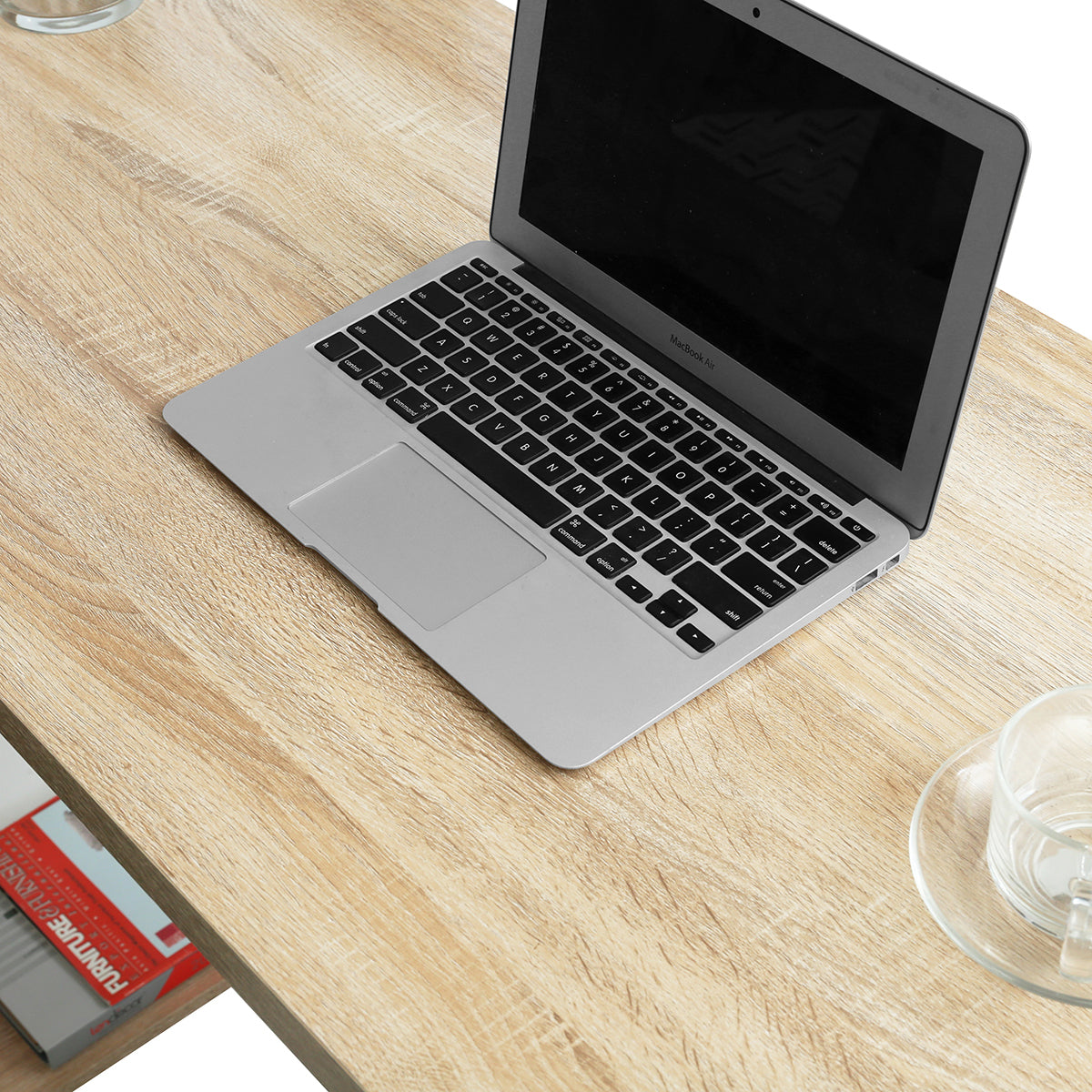 Computer desk L-shape ith shelves - OAK