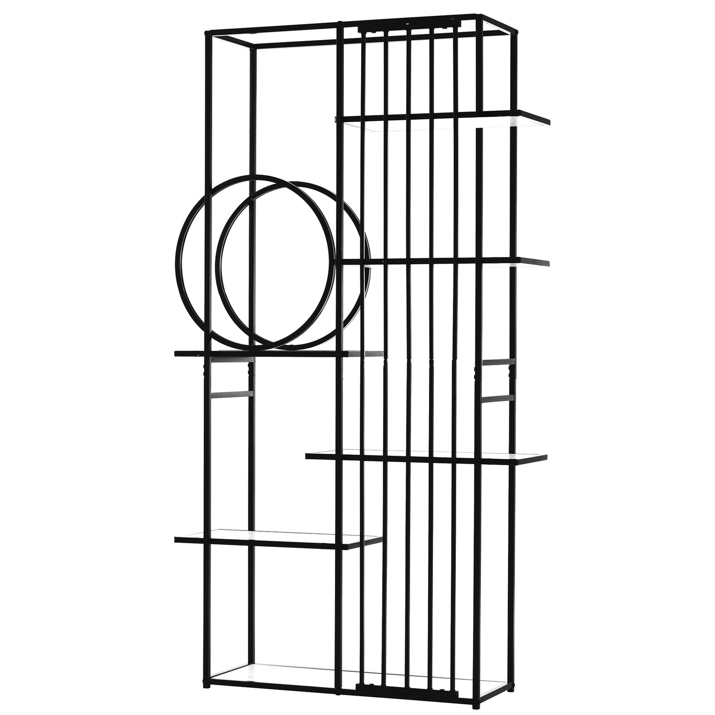 Metal Frame Storage Large Bookshelf Furniture, White