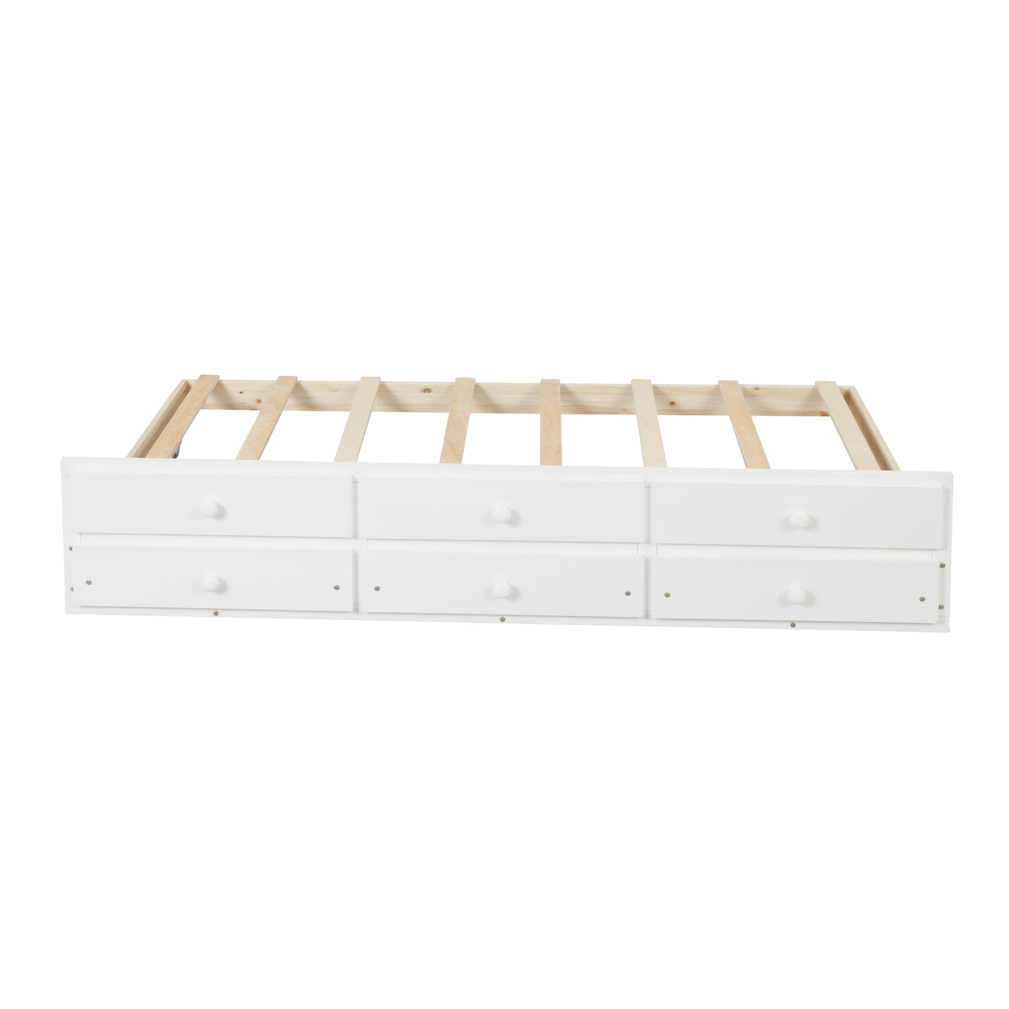 White Haven Full Bed with Bookcase, Twin Trundle, and Drawers