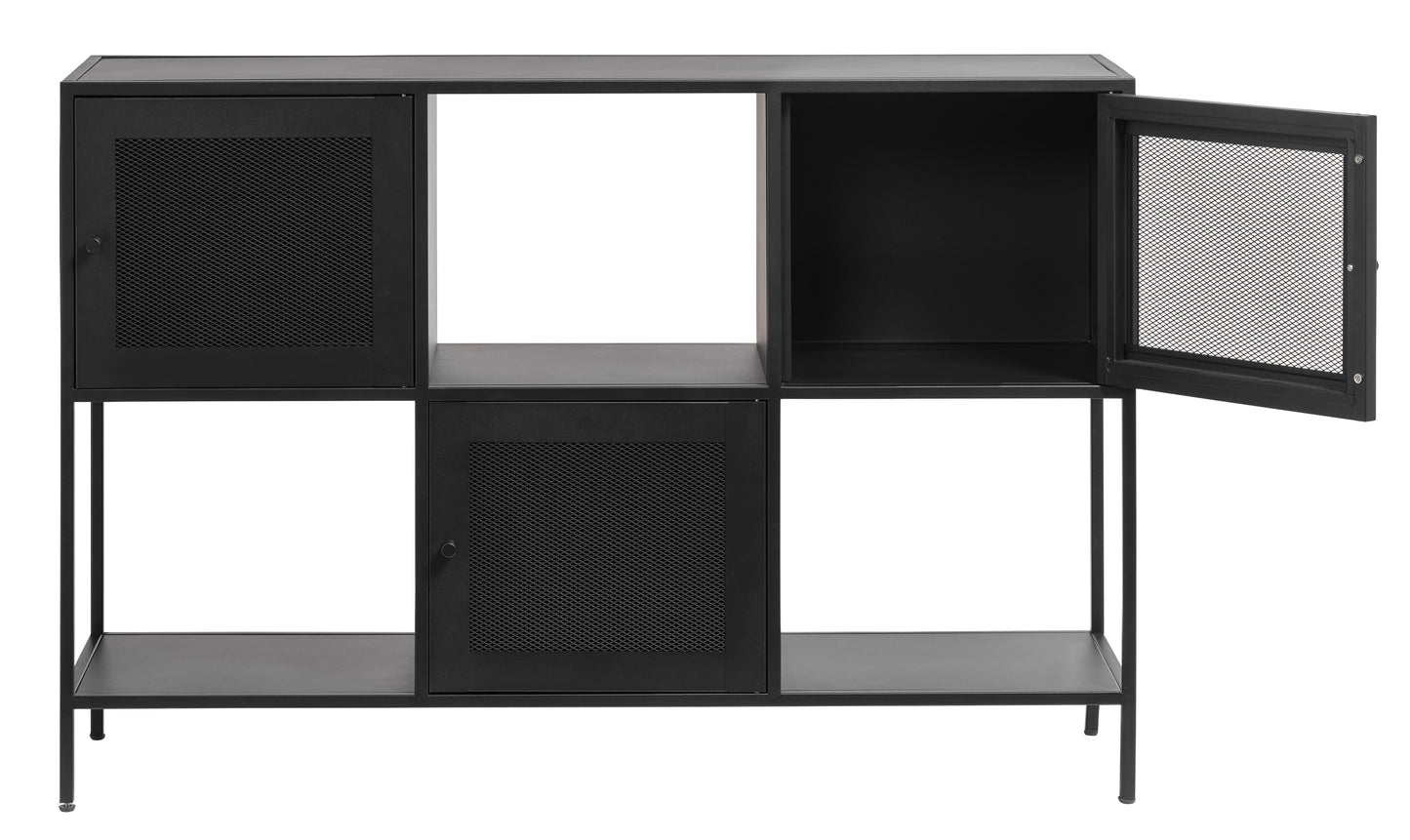 Black Mesh Storage Cabinet