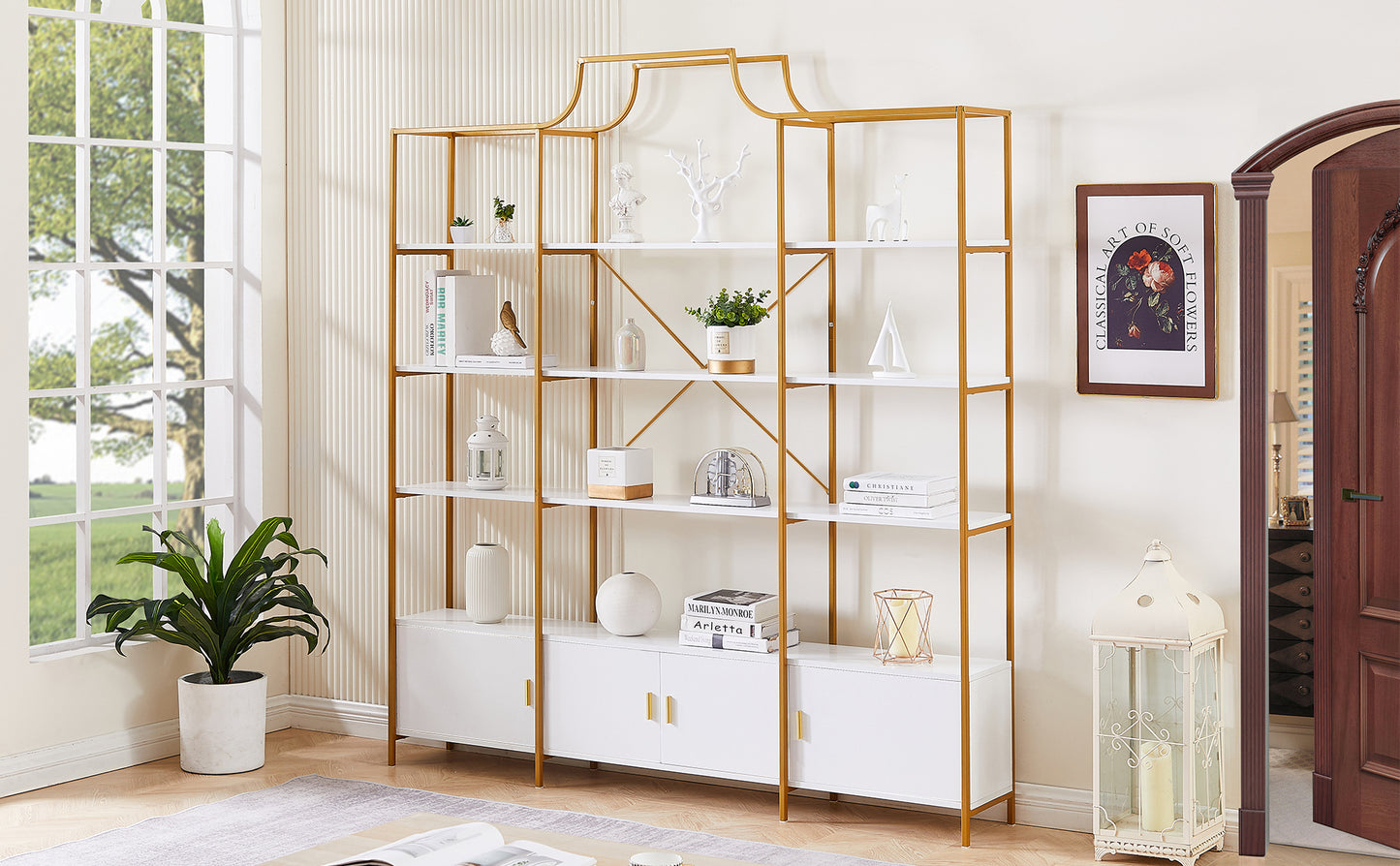 X Bar Gold Frame Bookcase