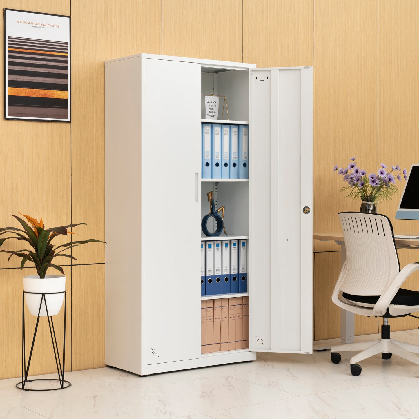 Space Max Storage Cabinet - White