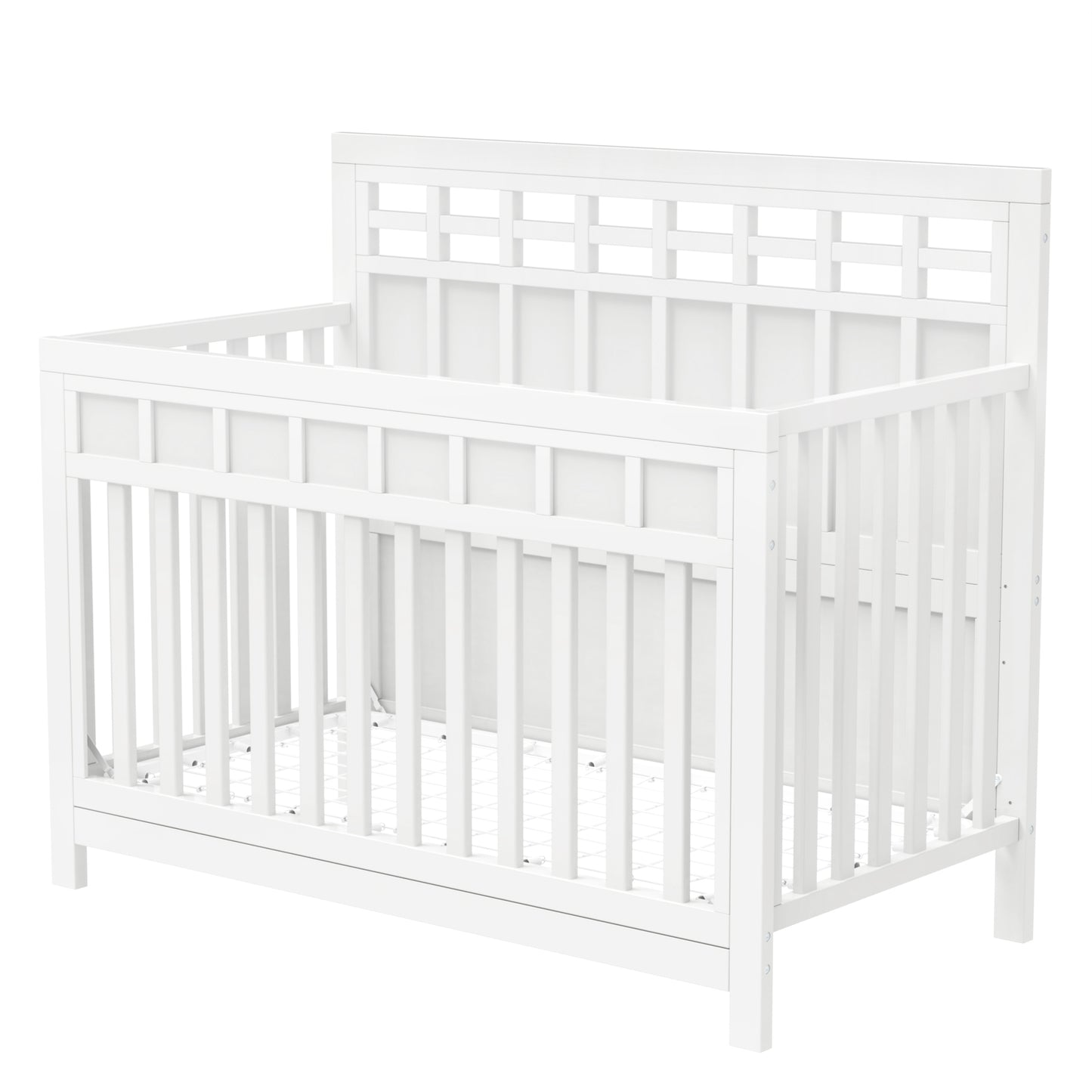 Baby Safe Crib Pine Solid Wood Non-Toxic - White