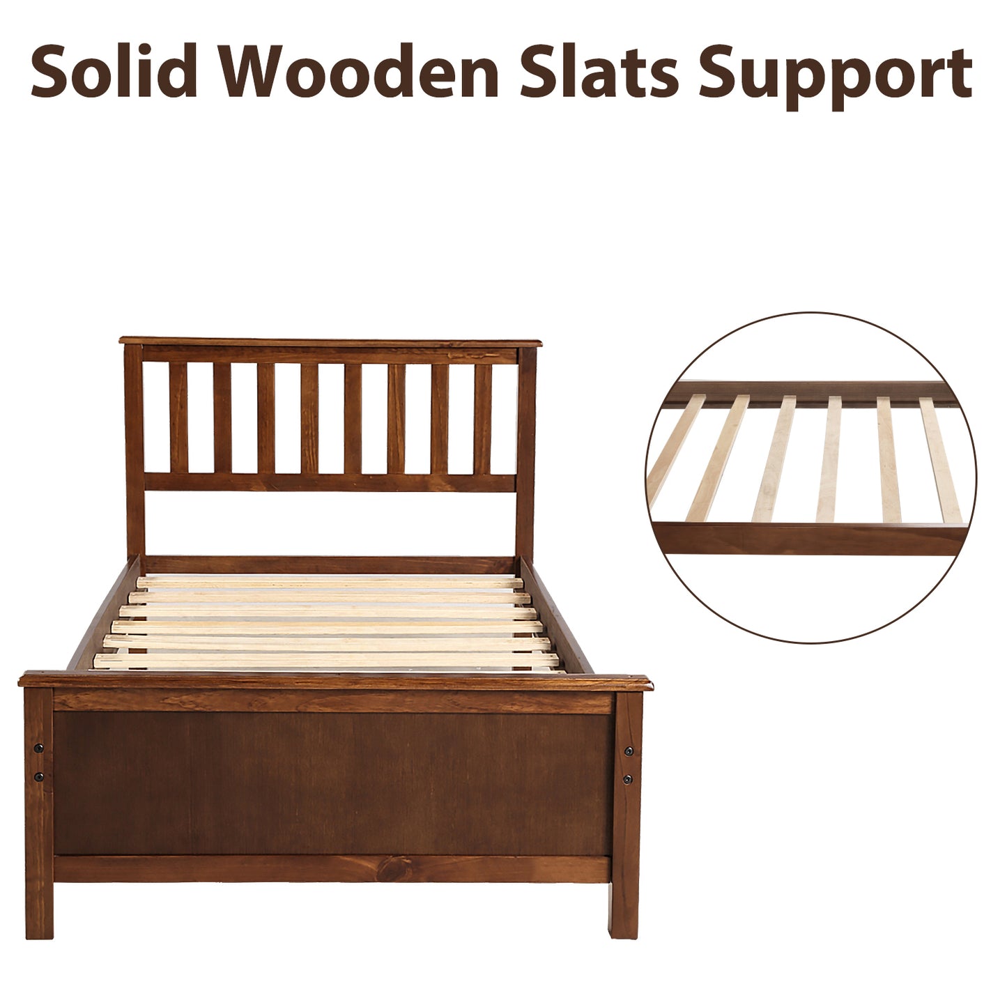 Walnut Dreamwood Twin Platform Bed