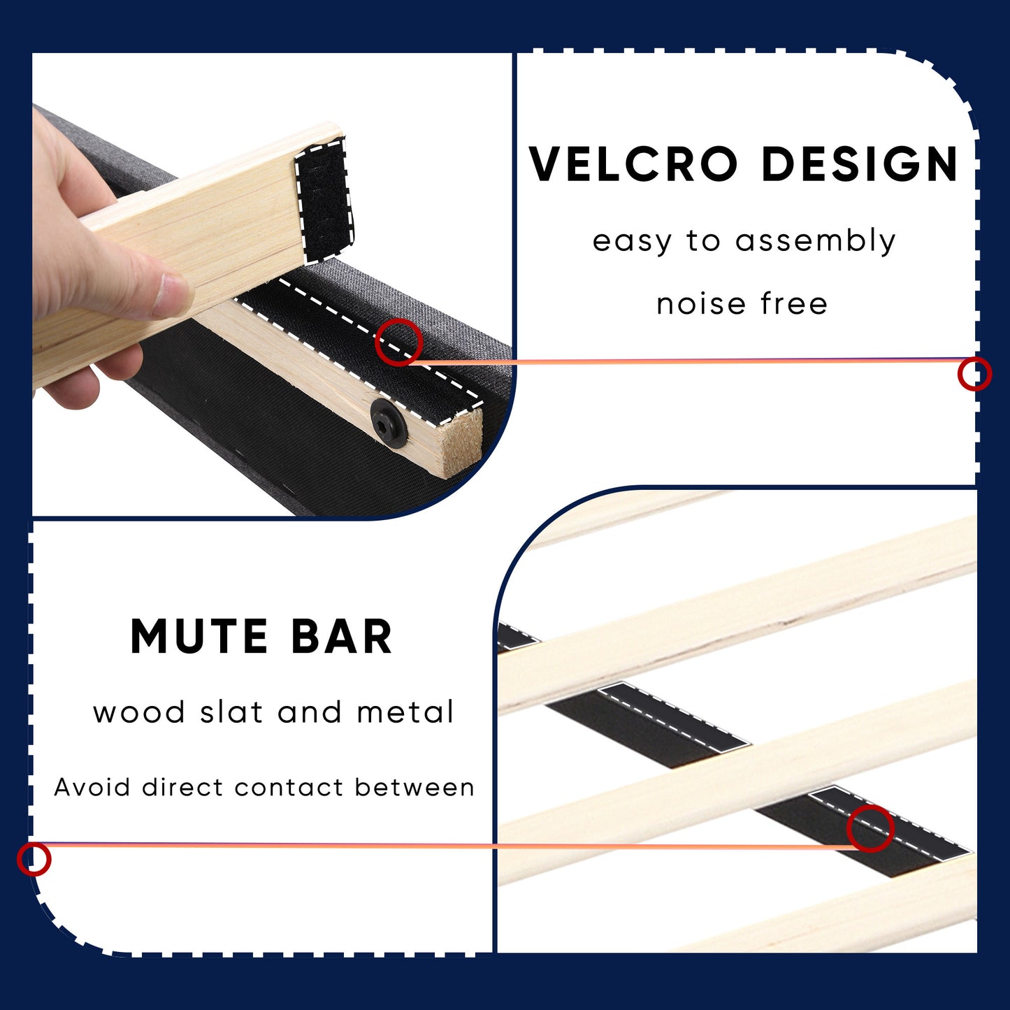 Elegant Queen Size Platform Bed Frame - Gray