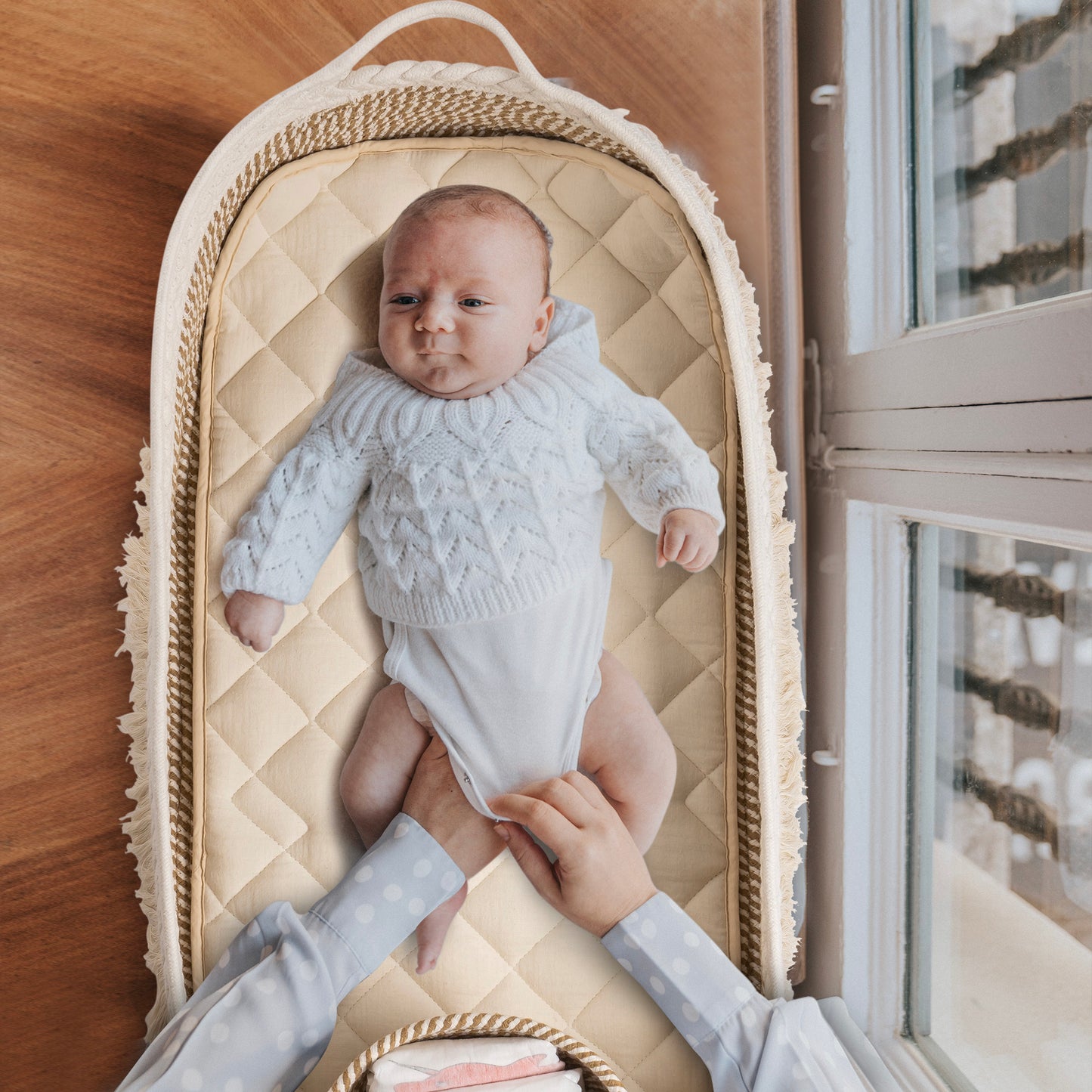 Cotton Clouds Baby Changing Basket