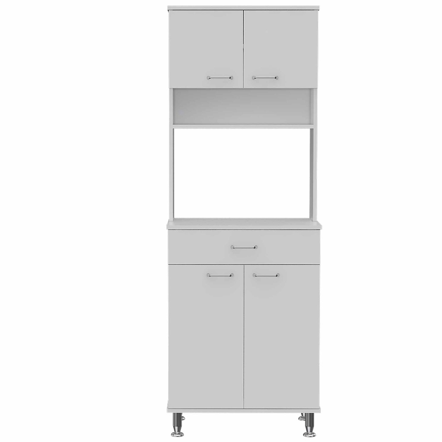 Santa 1-Drawer 1-Shelf Area Pantry with Adjustable Metal Legs - Black