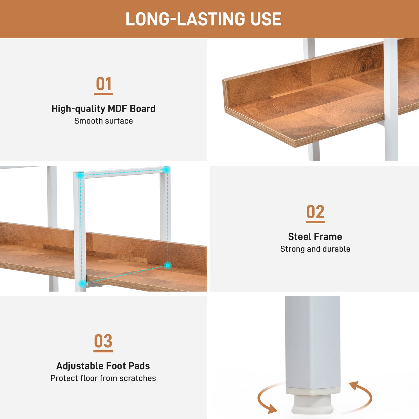 Vintage Industrial Style Shelf - Brown