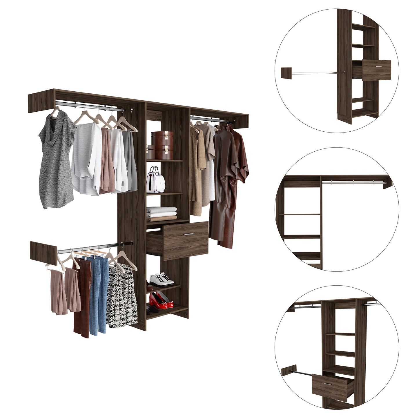 Walnutwood Closet Organizer