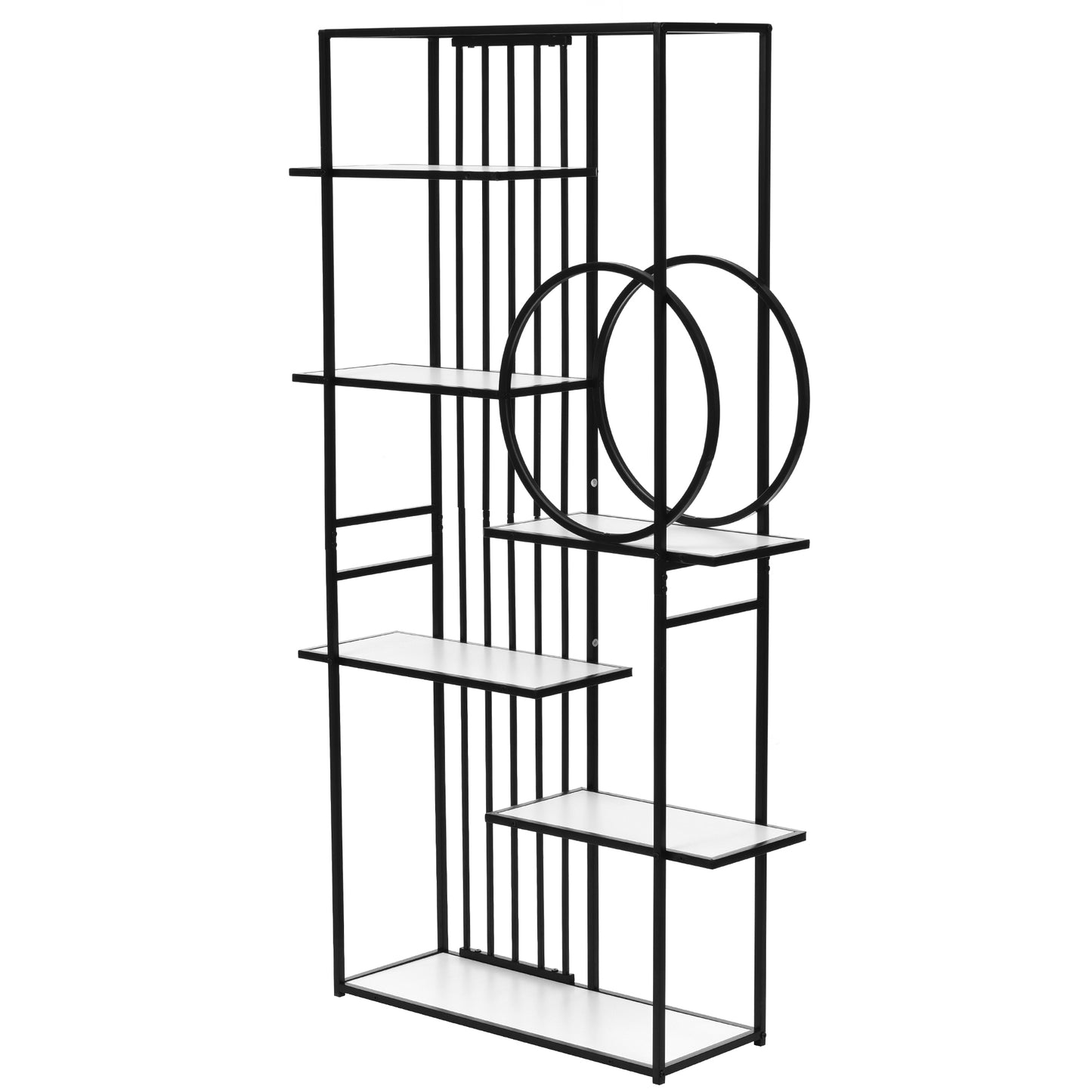Metal Frame Storage Large Bookshelf Furniture, White
