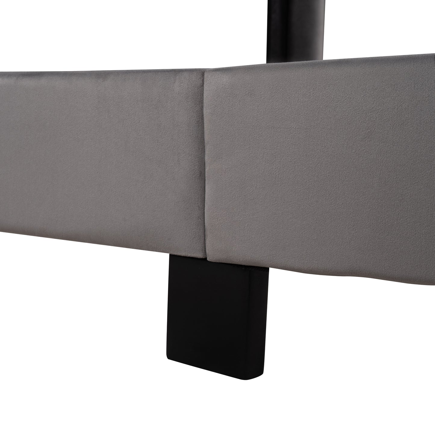 Royal Comfort Queen Size Velvet Upholstered Platform Bed - Gray
