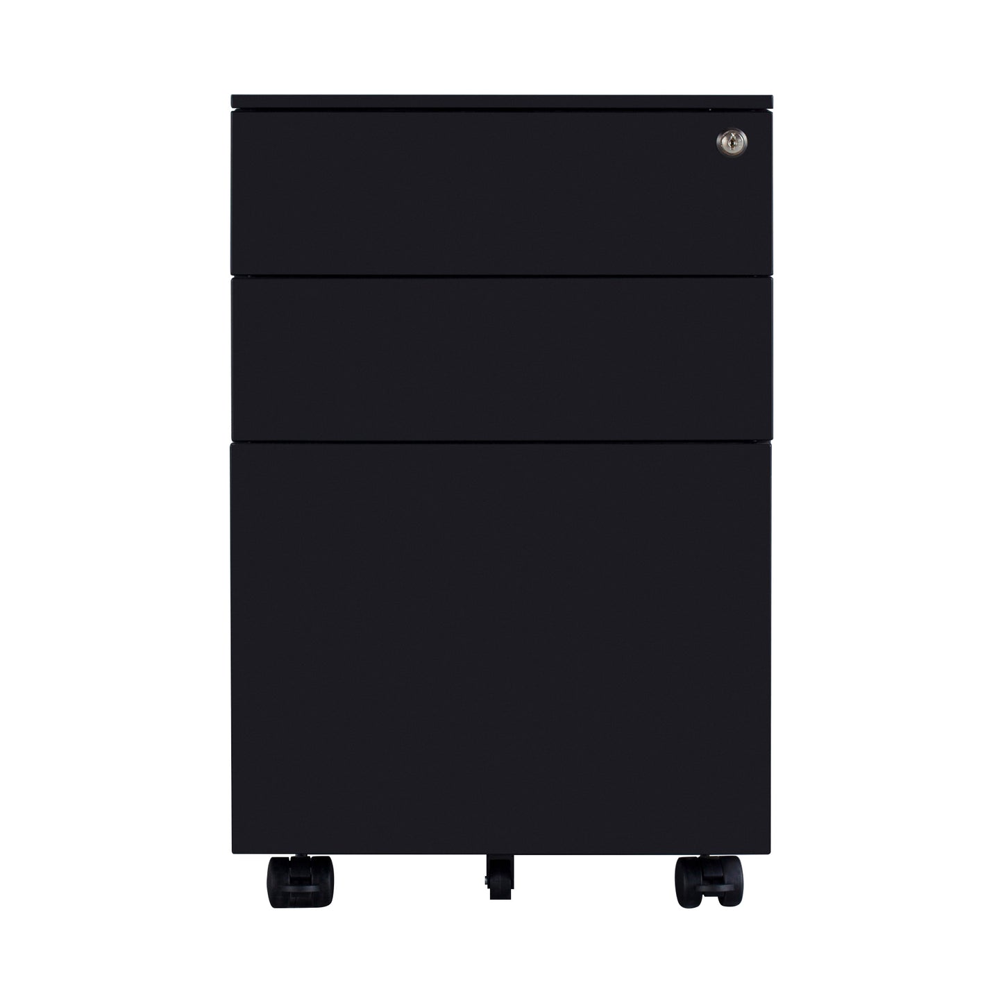 Compact 3 Drawer Mobile File Cabinet - Black