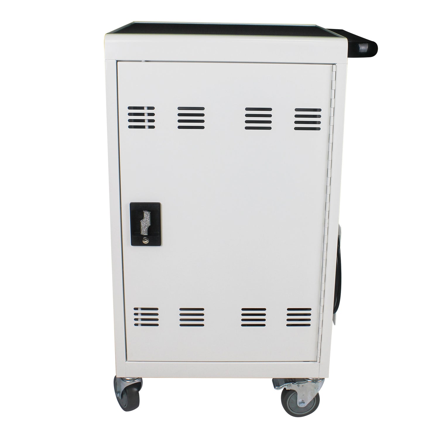 Mobile Charging Cart and Cabinet With Combination Lock - White