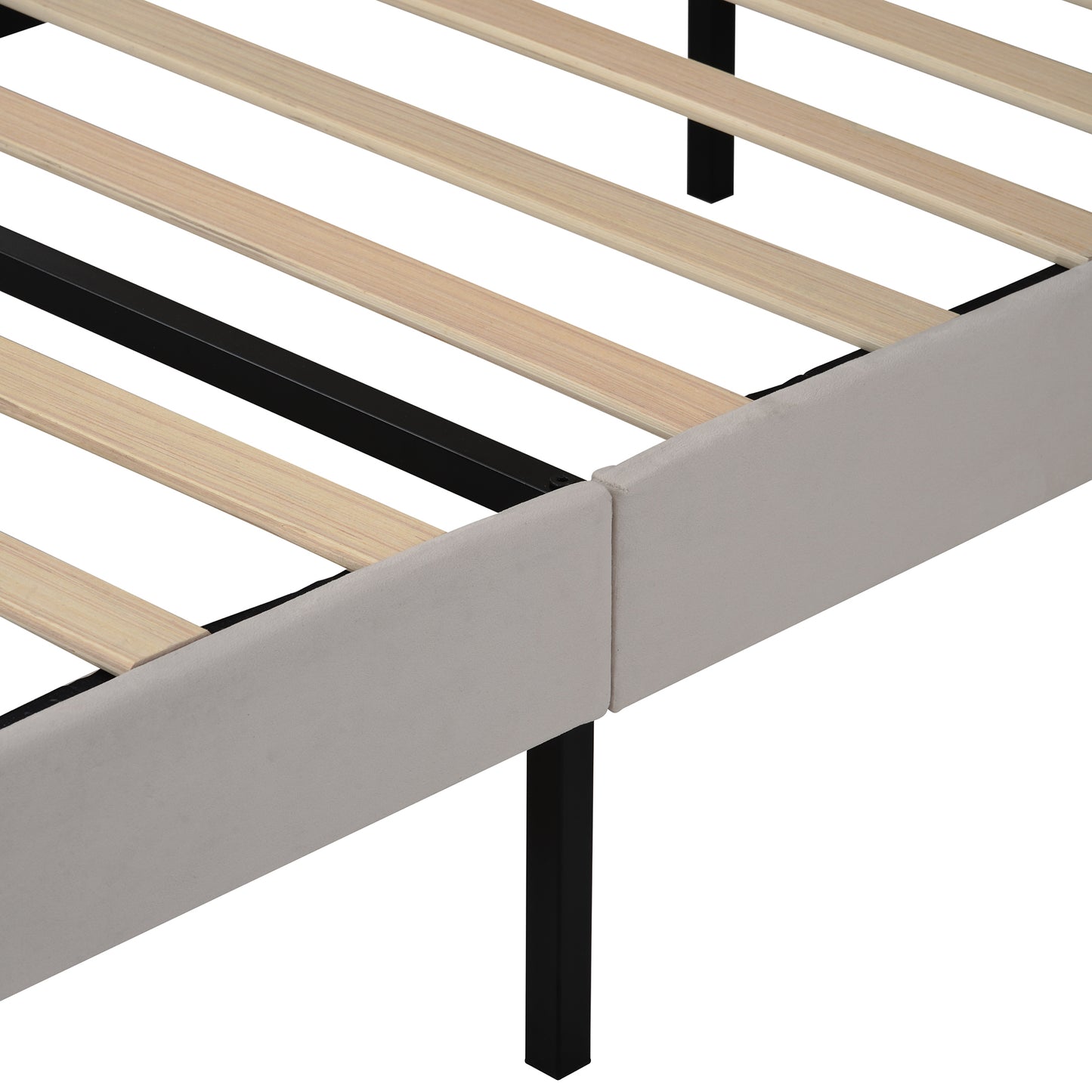 Xavier Twin Size Storage Bed Metal Platform Bed with Drawer - Beige