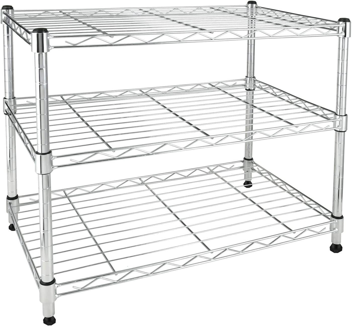 Simple Deluxe III 3-Tier With Wheels- Silver