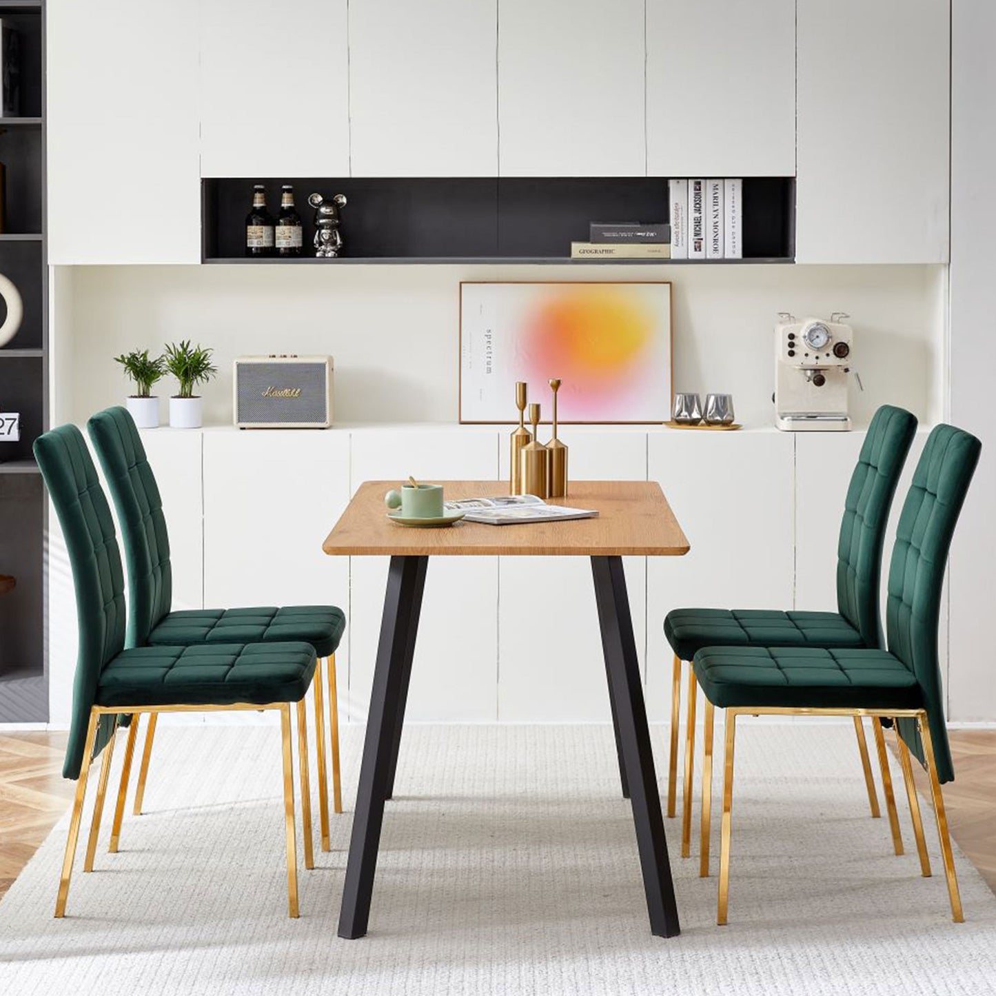 Elegant Metal-Framed Dining Table