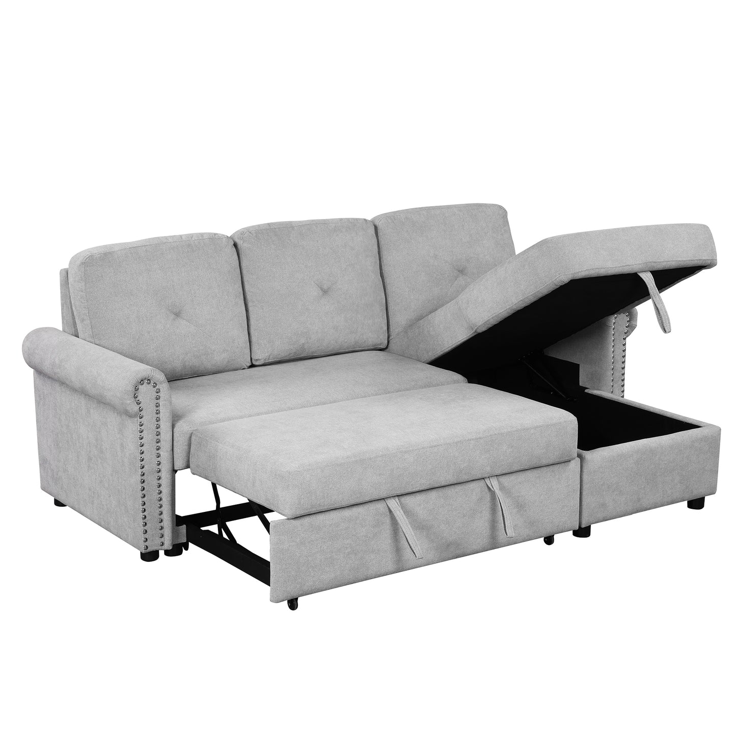 Otto Convertible Sleeper Sofa Bed W Storage - Gray