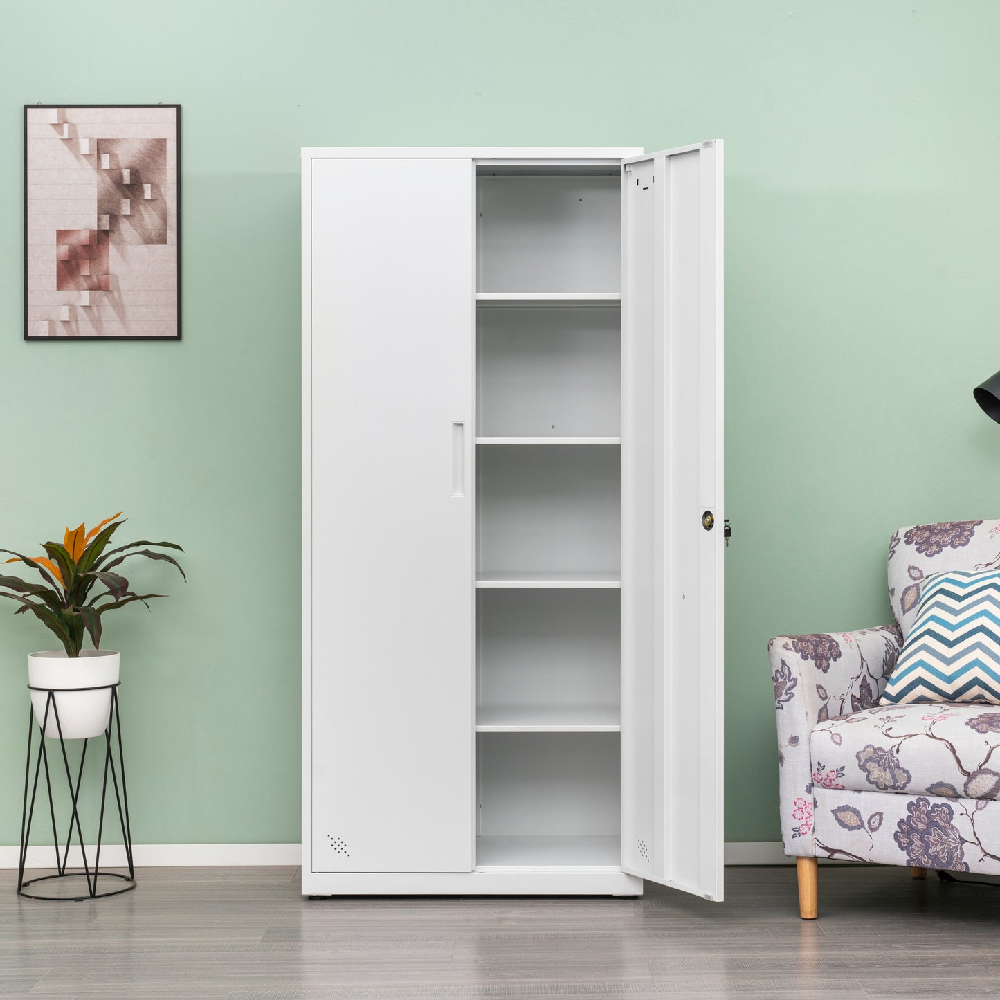 Space Max Storage Cabinet - White