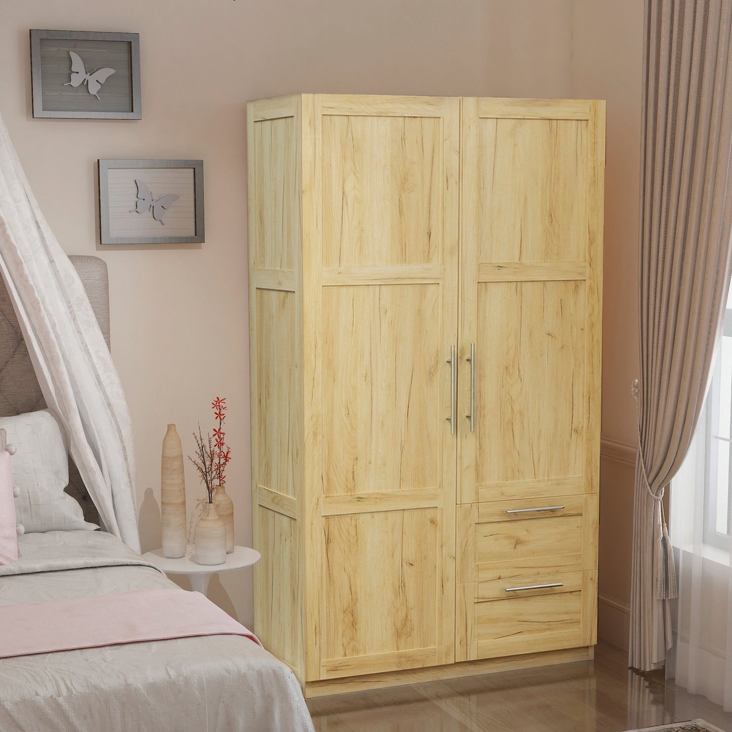 Elegant Oak Haven Wardrobe and Kitchen Cabinet